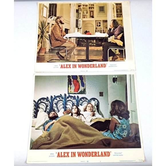 Lot of 2 Alex In Wonderland 1970 Movie Lobby Cards Comedy Donald Sutherland VTG - Picture 1 of 14